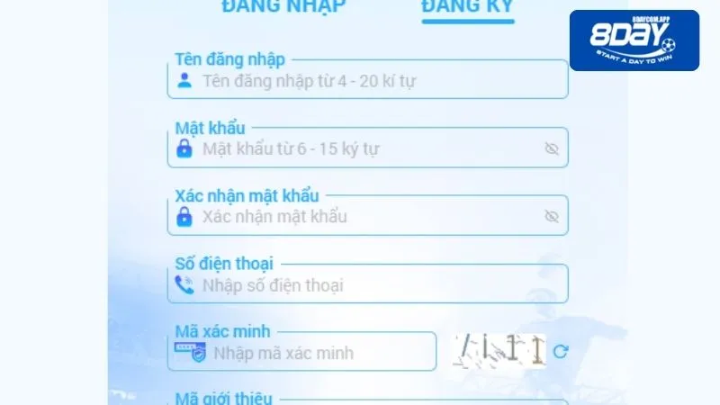 Hướng dẫn đăng ký trang chủ 8DAY