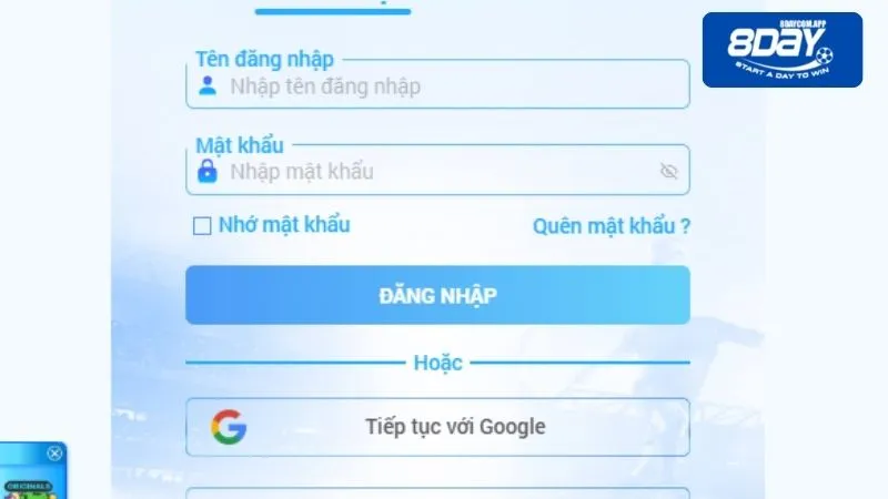 Hướng dẫn đăng nhập vào 8DAY chi tiết cho tân binh