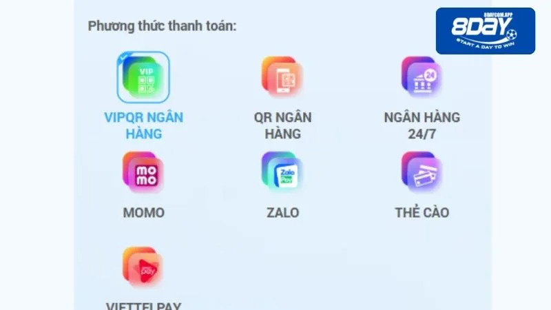 Điều kiện quan trọng kiếm thưởng 8DAY là nạp tiền