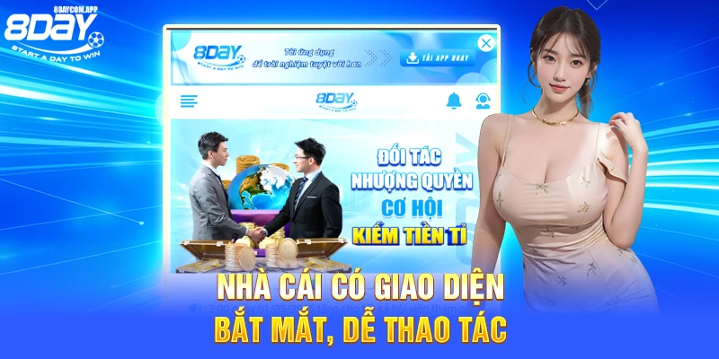 Nhà cái có giao diện bắt mắt, dễ thao tác
