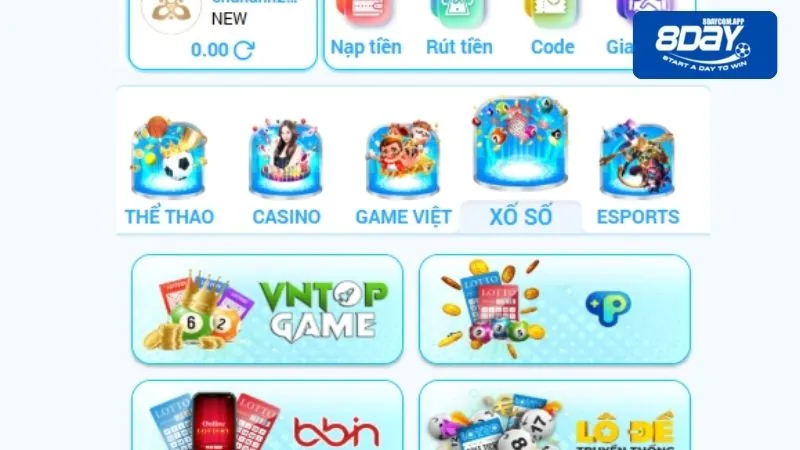 Đăng nhập trang chủ 8DAY nhanh chóng kiếm thưởng