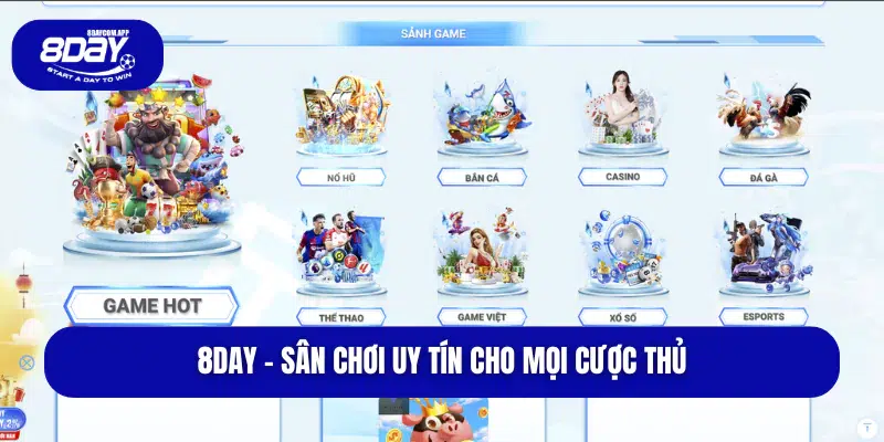 Top 7 game bài đổi tiền uy tín, đáng chơi nhất tại 8DAY 2 8DAY – Sân chơi uy tín cho mọi cược thủ