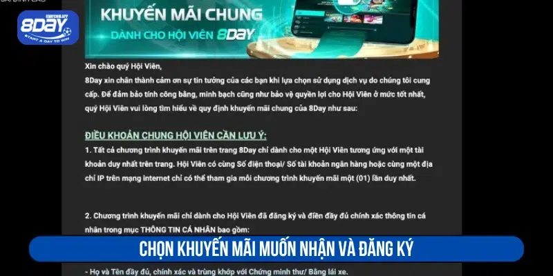 Chọn gói ưu đãi và đăng ký tham gia 